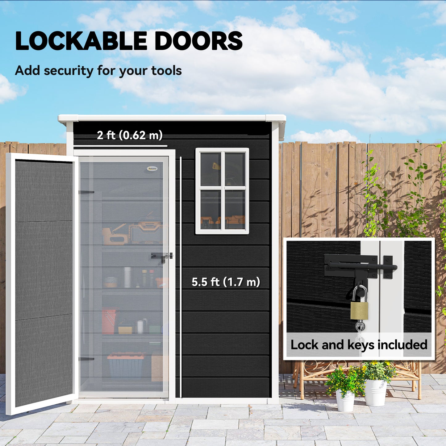 5' x 3' Garden Shed with Floor