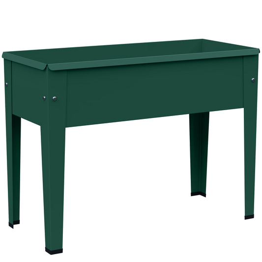 Raised Planter, Metal Raised Garden Bed on Legs with Drainage Hole