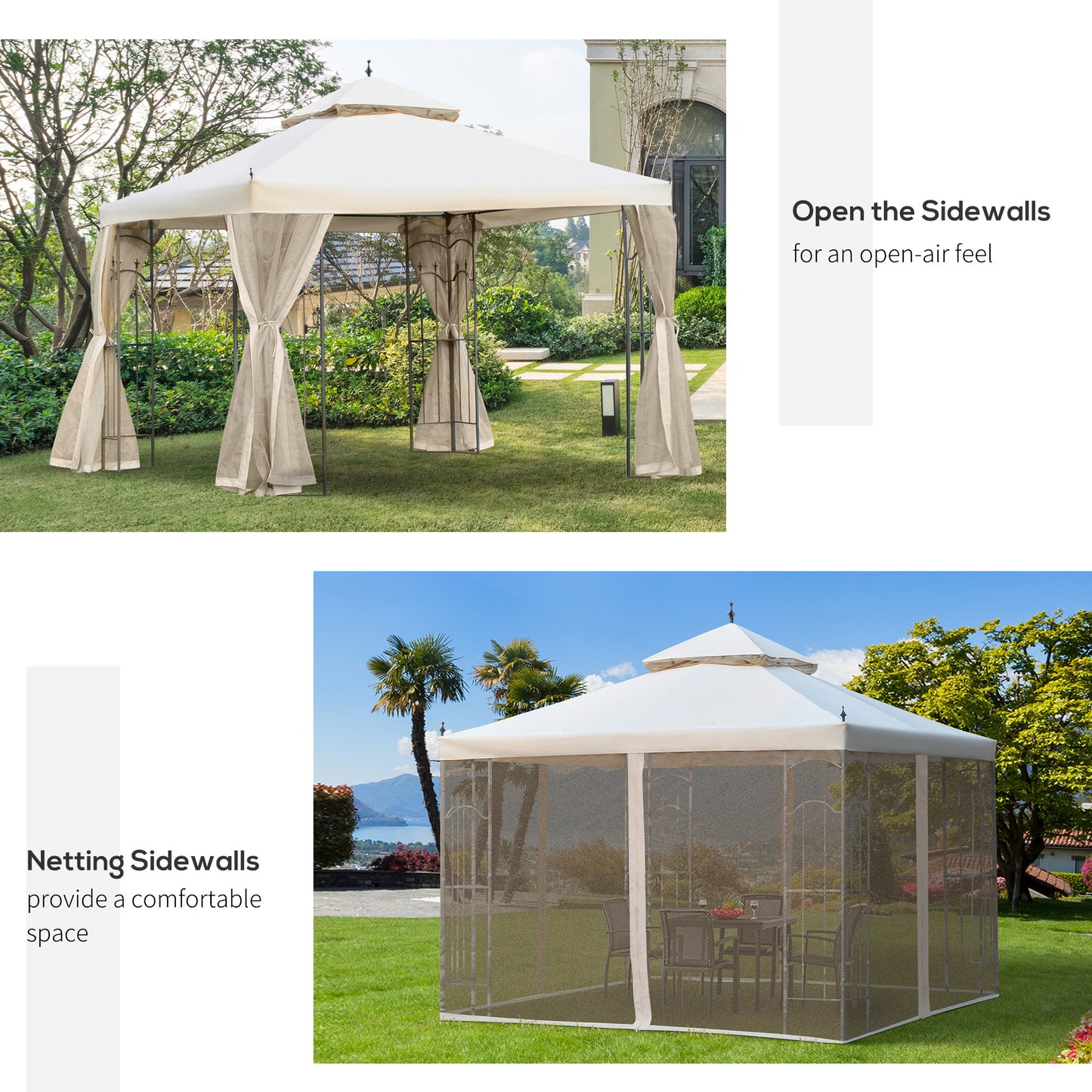 3(M)x3(M) Garden Gazebo Double Top Outdoor Canopy Patio Event Party