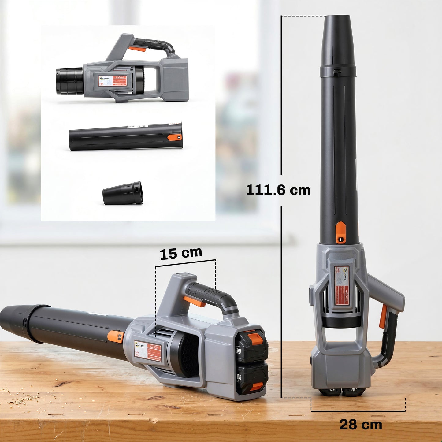 Leaf Blower Cordless with 2 x 4000mAh Batteries & Charger