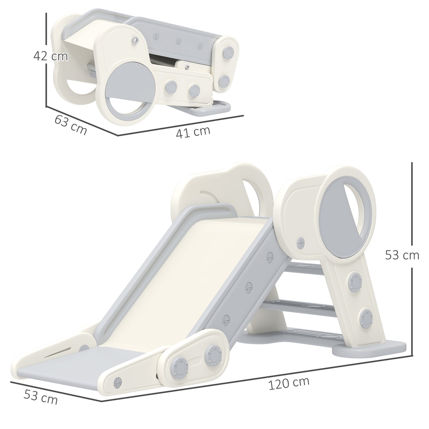 Foldable Kids Slide, Freestanding Baby Slide, for Ages 1.5-3 Years