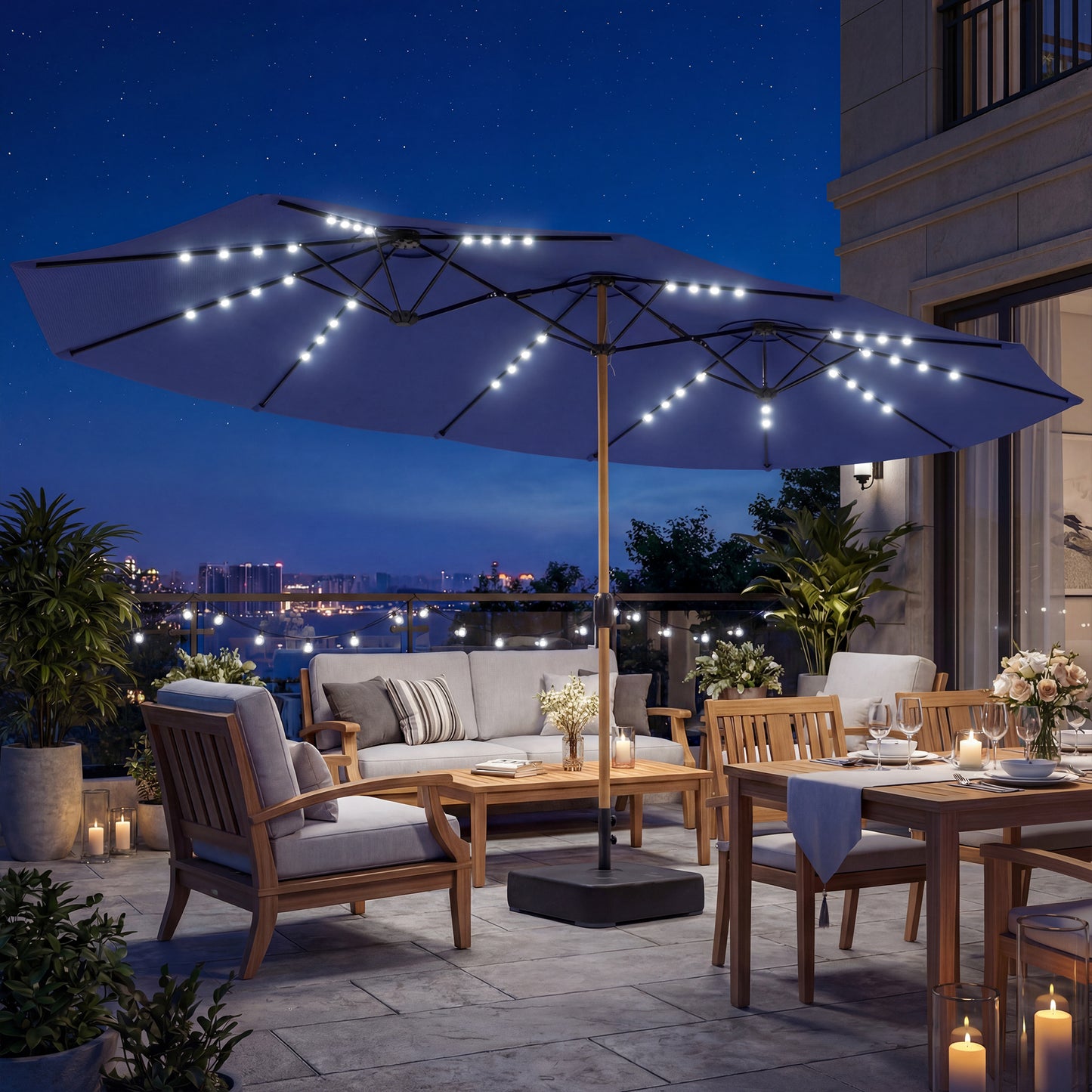 Double Sided Garden Parasol
