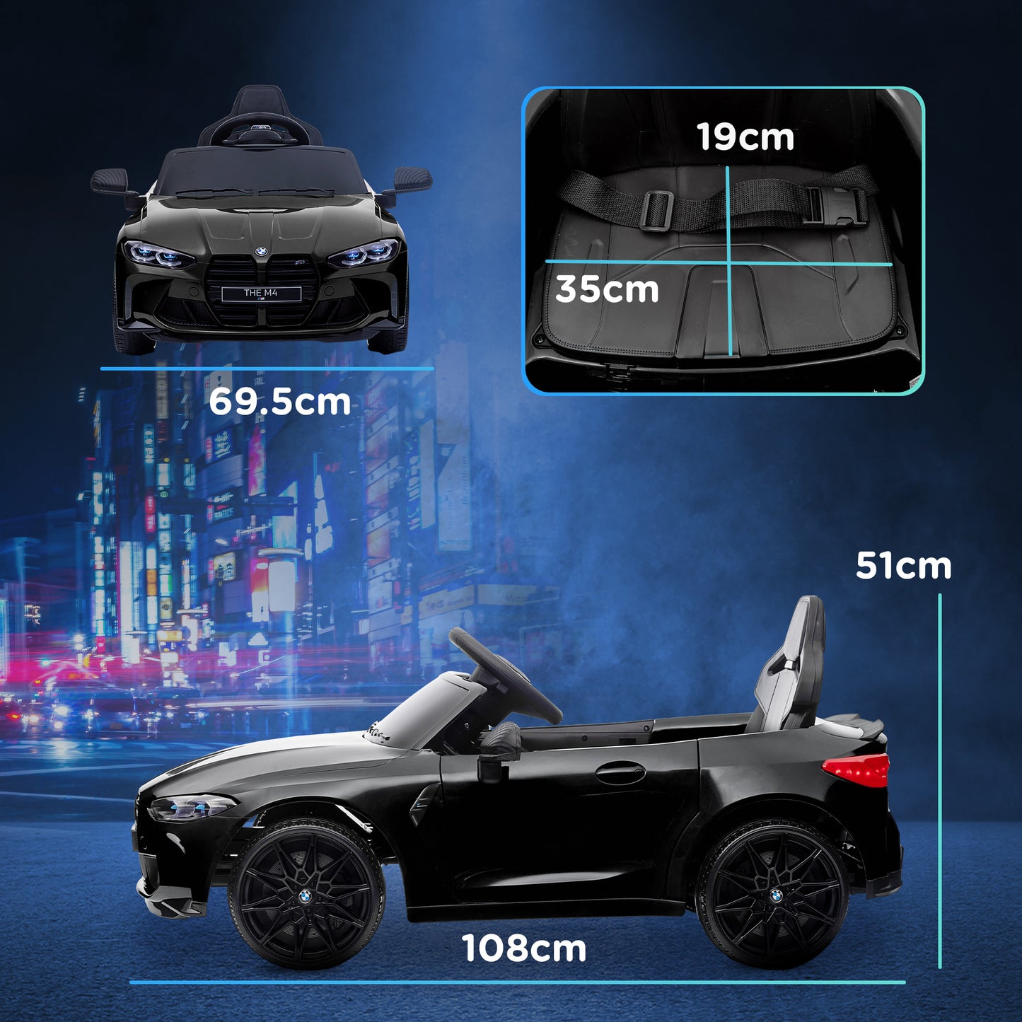 12V BMW Licensed Kids Car, with Easy Transport, Remote Control