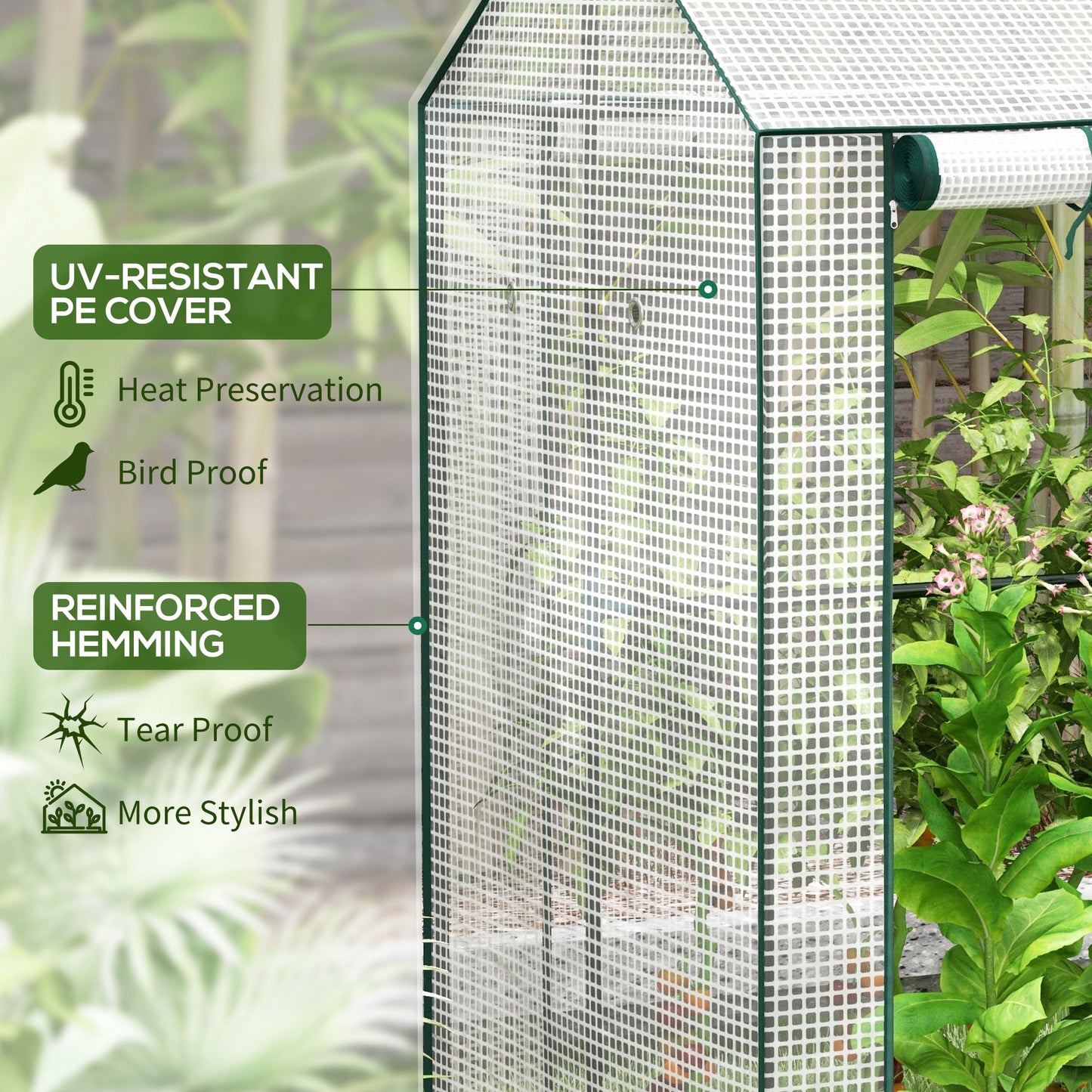 Green House, Mini Greenhouse with 2 Roll-up Doors