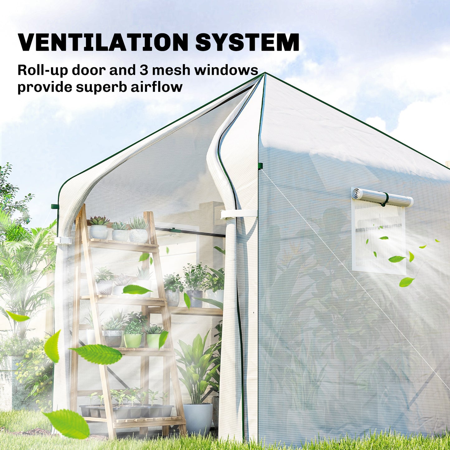 Walk-in Greenhouse for Outdoors with Steel Frame