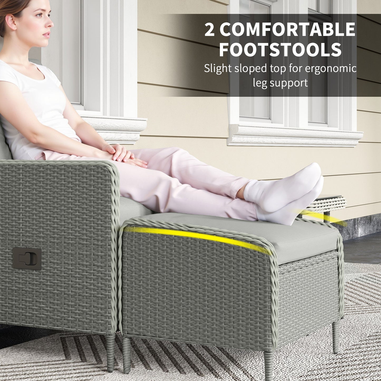 Five-Piece Reclining Rattan Chair Set