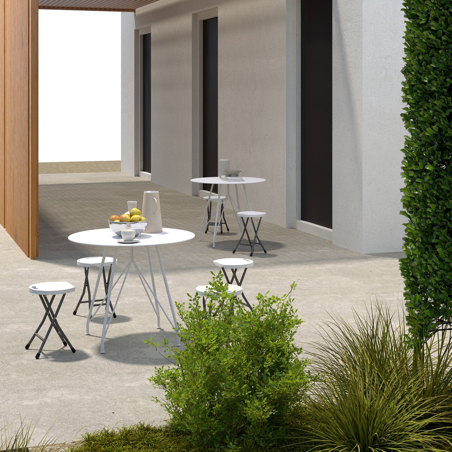 Set of Four Folding Carry Stools