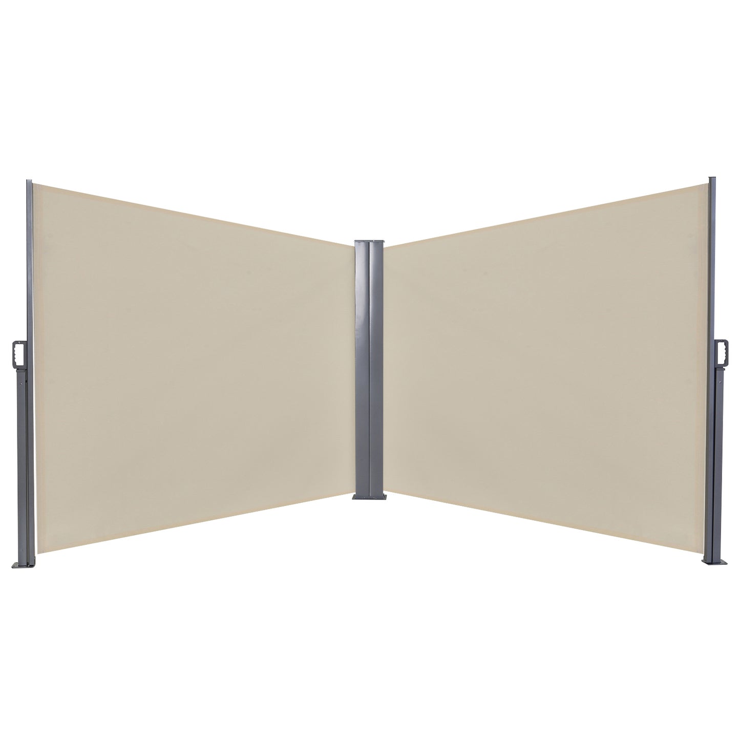 6 x 1.6 M Double Canopy Pull-Out Side Awning Sun Rain Outdoor