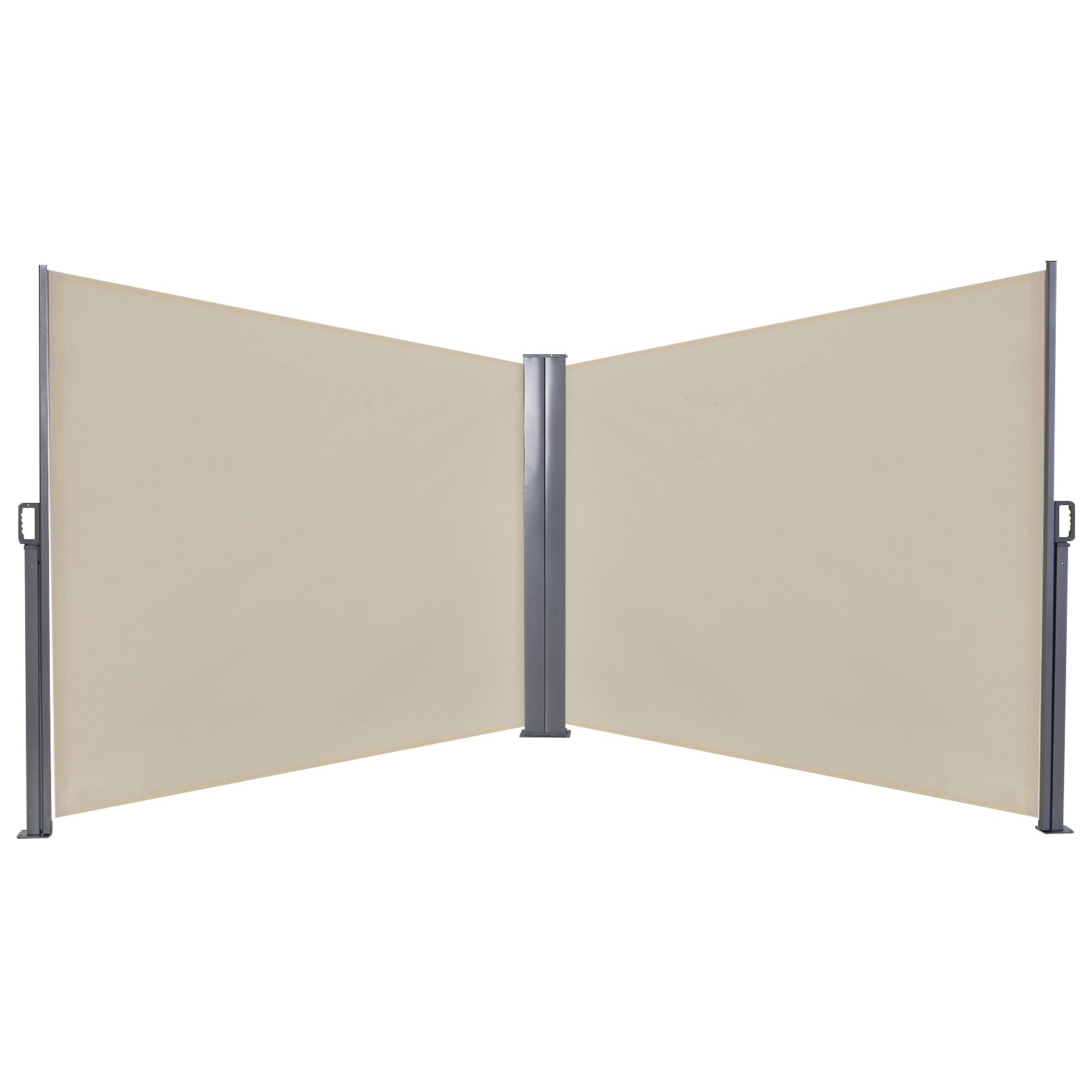6 x 1.6 M Double Canopy Pull-Out Side Awning Sun Rain Outdoor