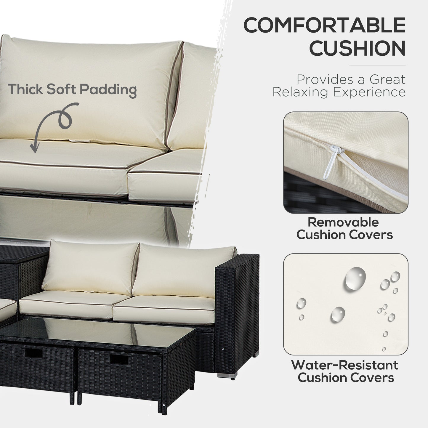 4 Pieces Rattan Garden Furniture Set (1)