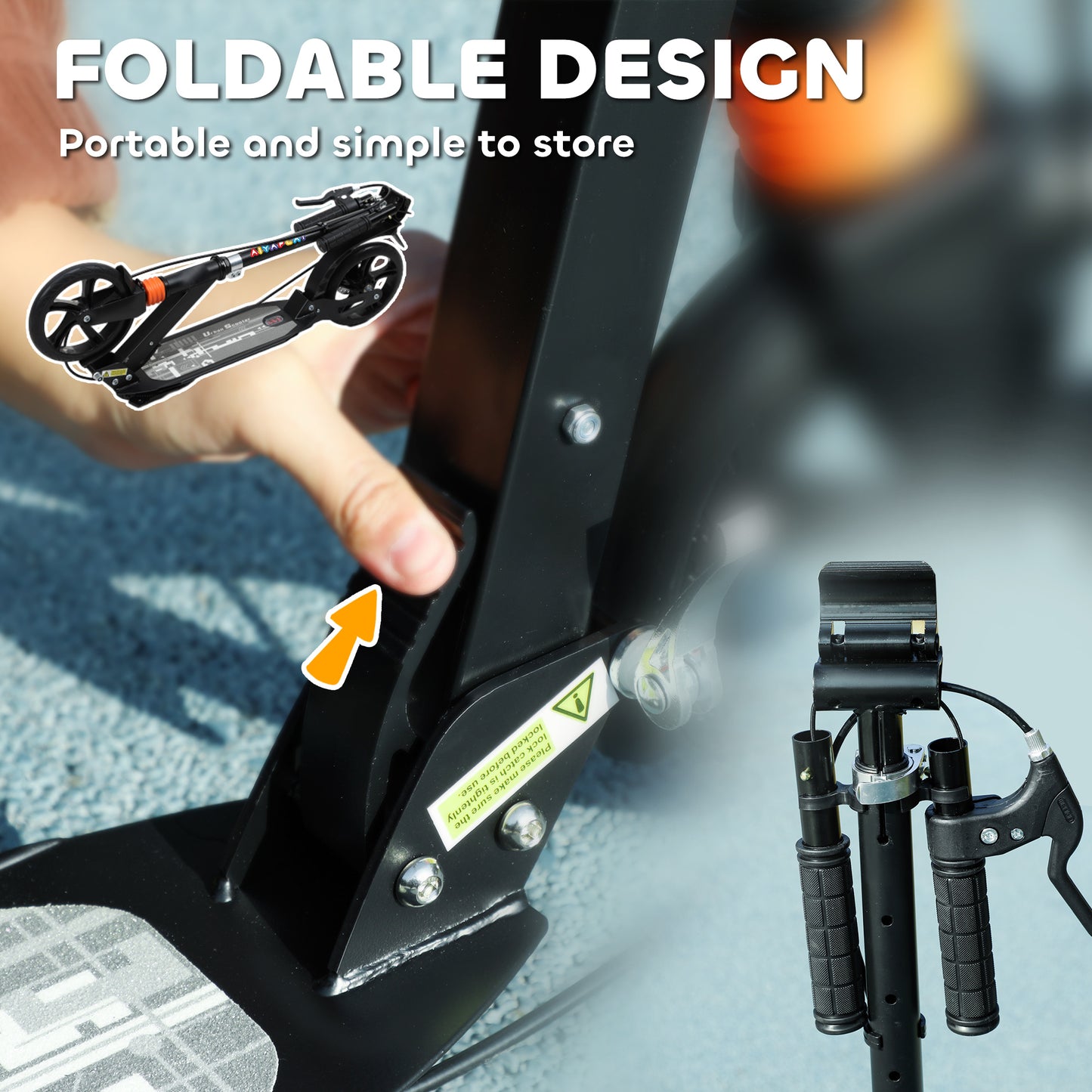 Kids Scooter with Four-Level Adjustable Handlebar, Dual Brake System