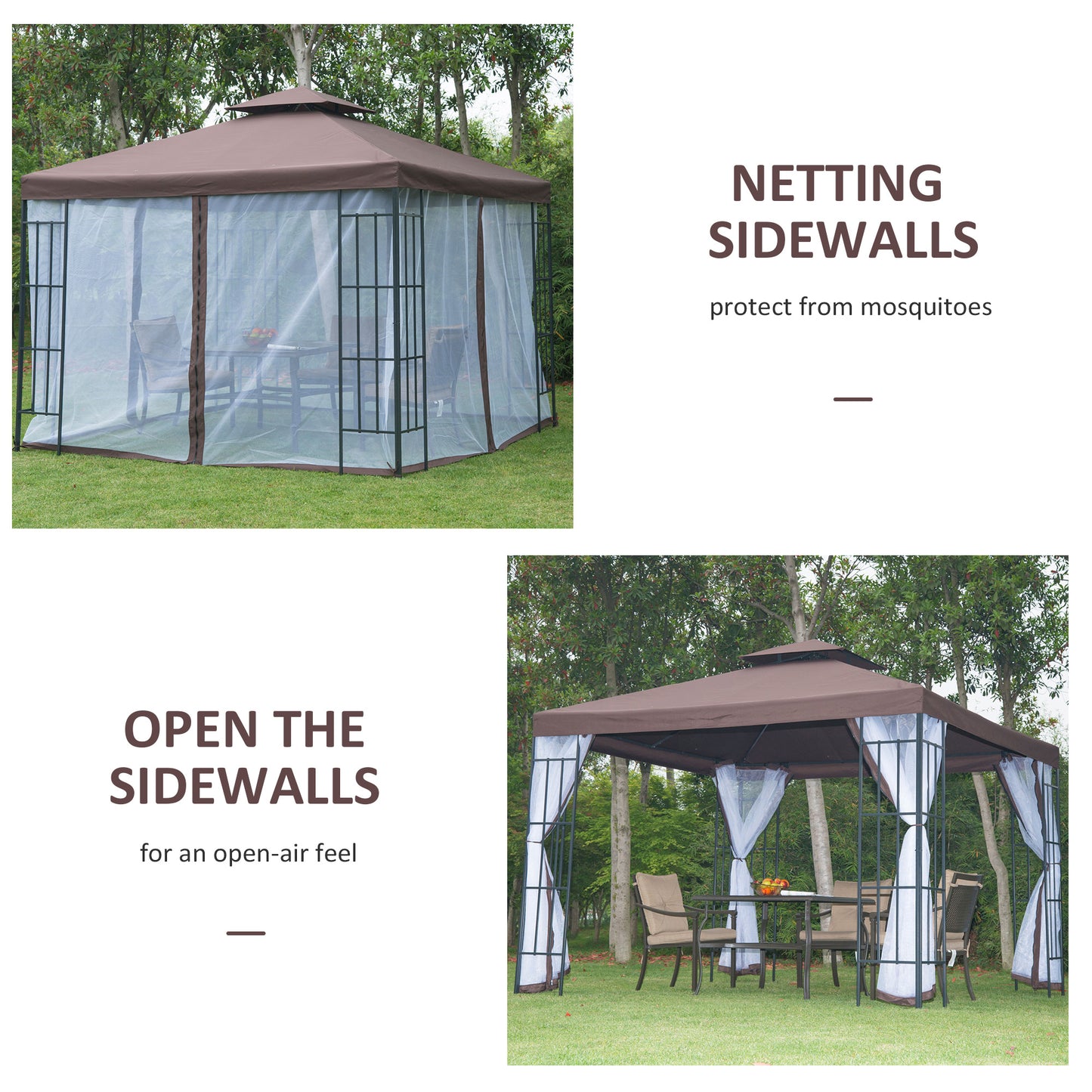 3 x 3(m) Patio Gazebo Canopy Garden Pavilion Tent Shelter