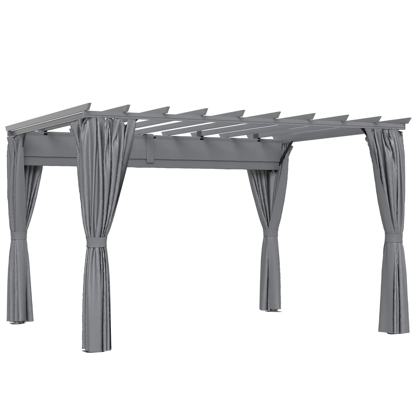 3.6 x 3(m) Outdoor Pergola Gazebo with Retractable Canopy