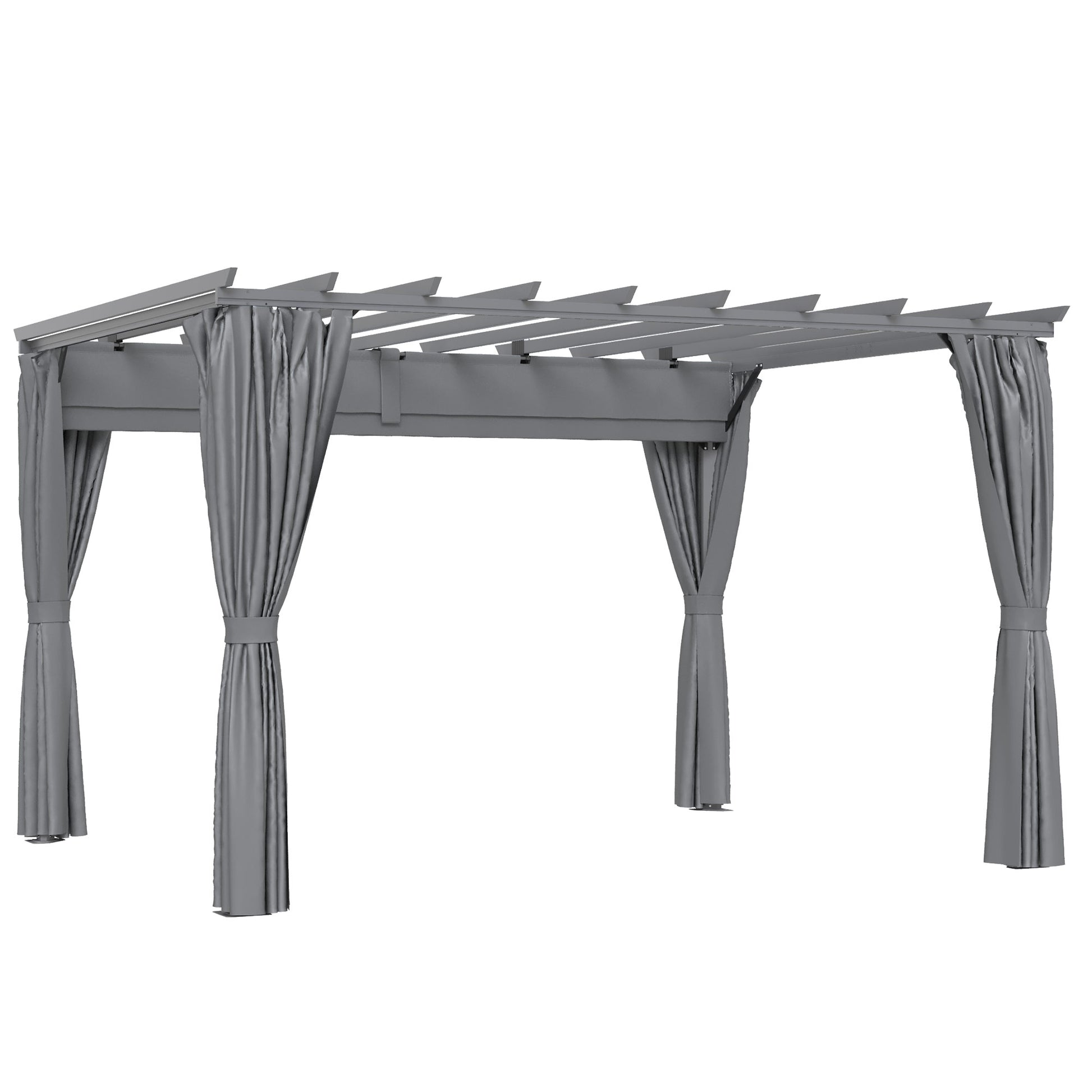 3.6 x 3(m) Outdoor Pergola Gazebo with Retractable Canopy