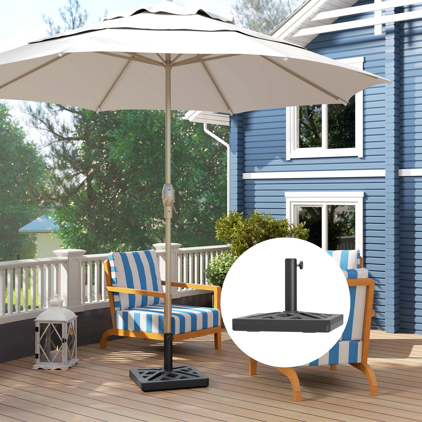 Garden Parasol Base, 15kg HDPE Outdoor Umbrella Stand Parasol Stand