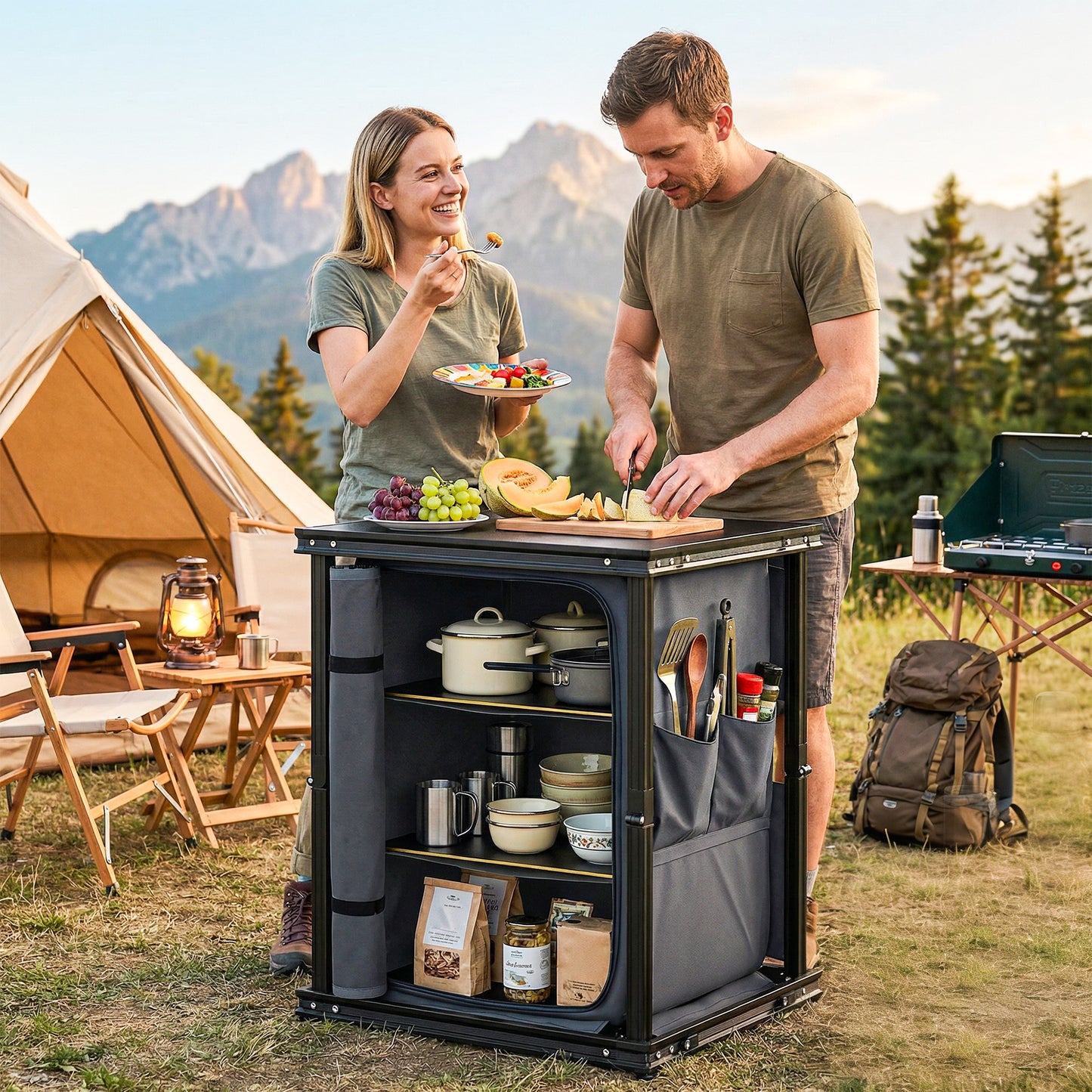 Camping Camping Cupboards, Folding Portable Kitchen Table