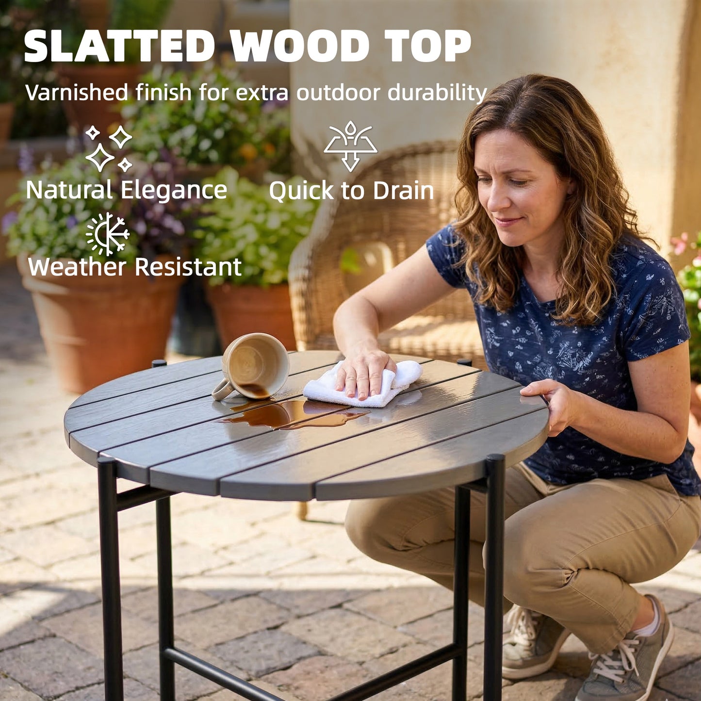 54 cm Round Outdoor Side Table