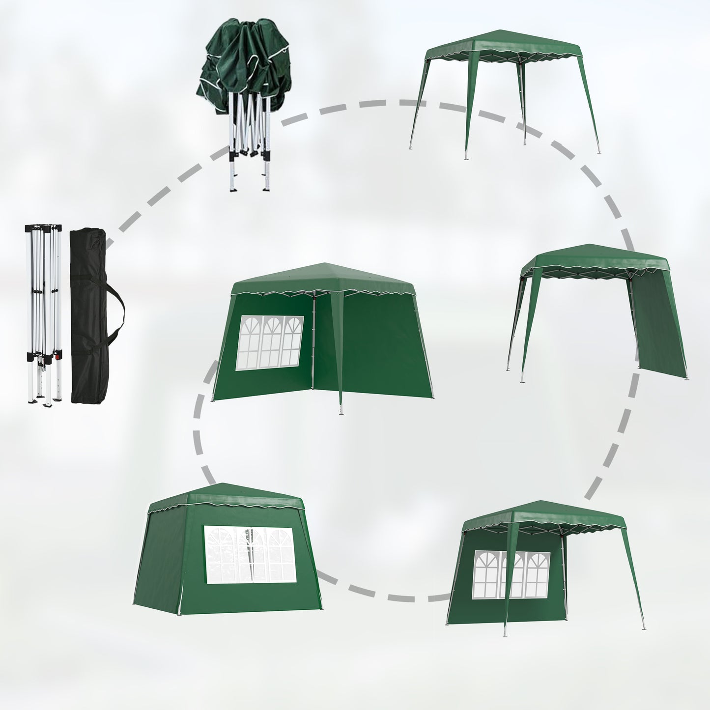 2.4 x 2.4m Two Wall Pop Up Gazebo