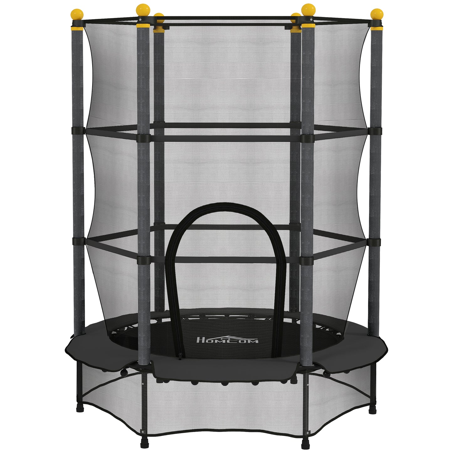 4.6FT/55" Kids Trampoline with Enclosure Net, Outdoor Indoor Use