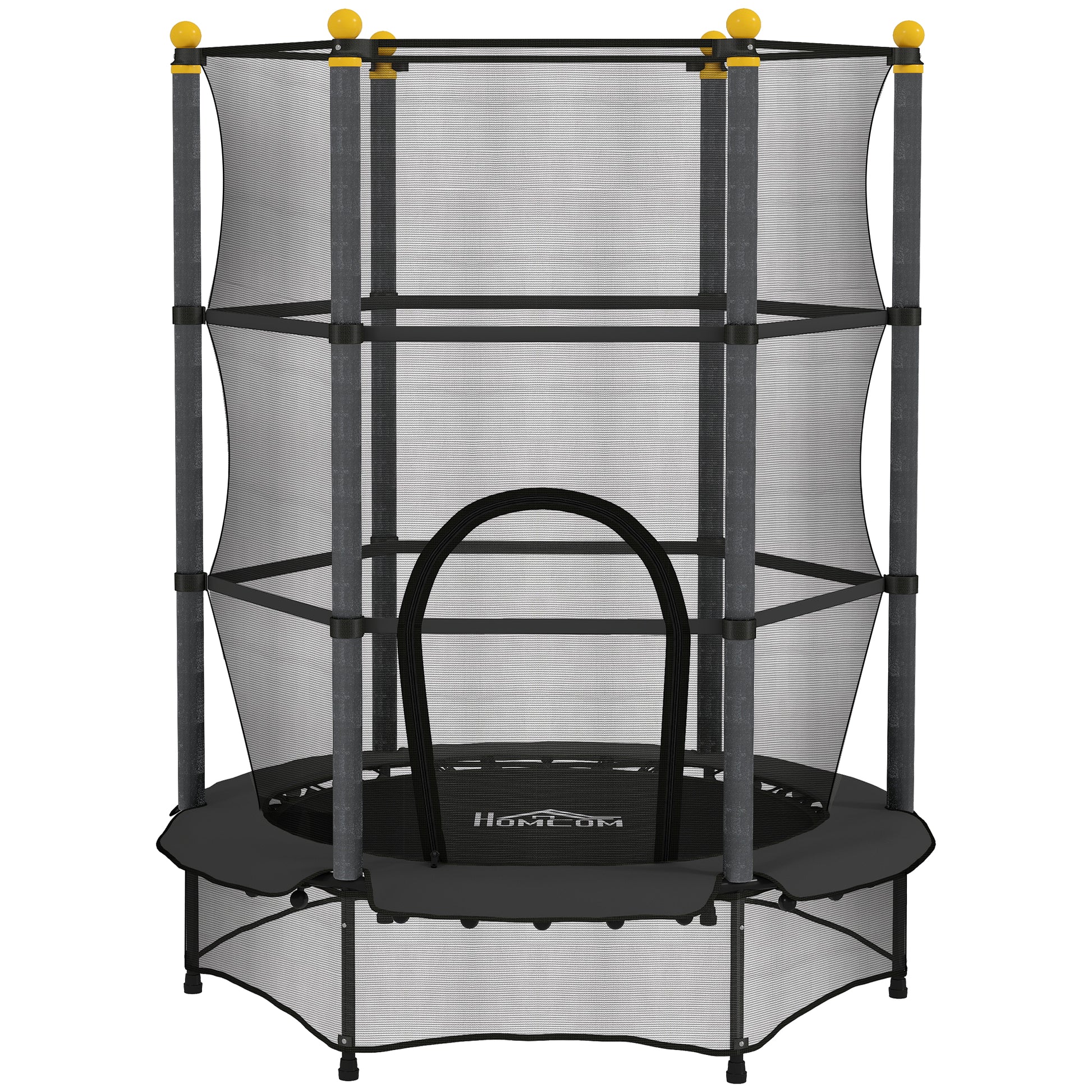 4.6FT/55" Kids Trampoline with Enclosure Net, Outdoor Indoor Use
