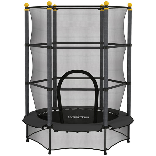 4.6FT/55" Kids Trampoline with Enclosure Net, Outdoor Indoor Use