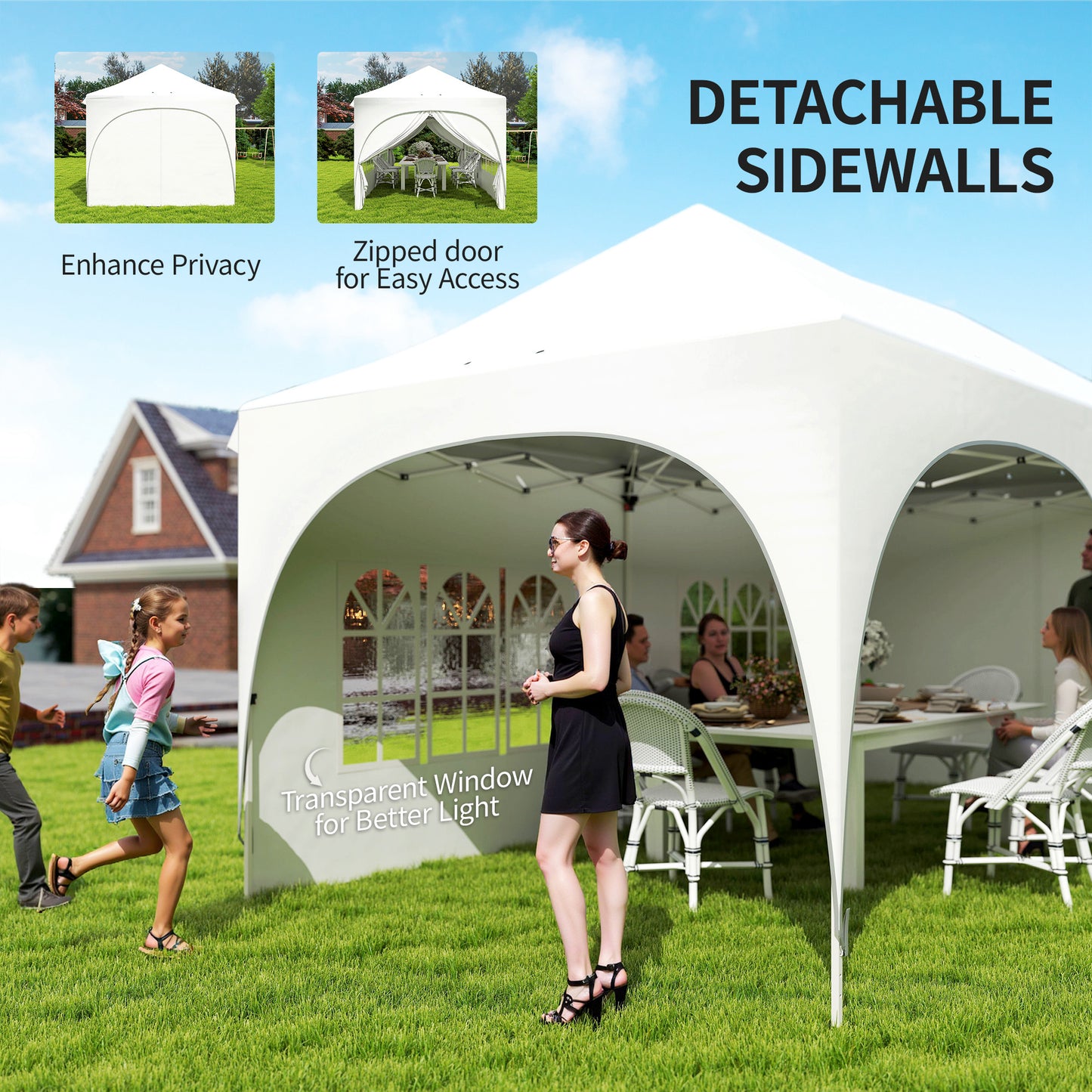 3 x 6m Pop Up Gazebo Shelter with Sides, 6 Sandbags (1)