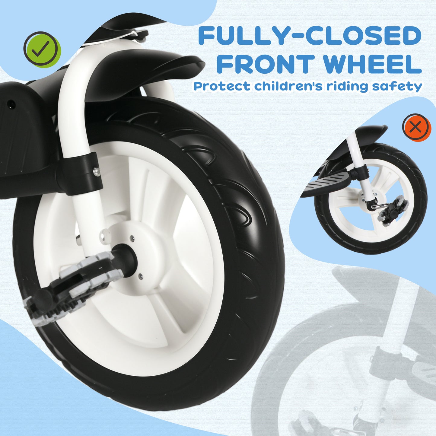 Metal Frame 6 in 1 Baby Push Tricycle with Parent Handle
