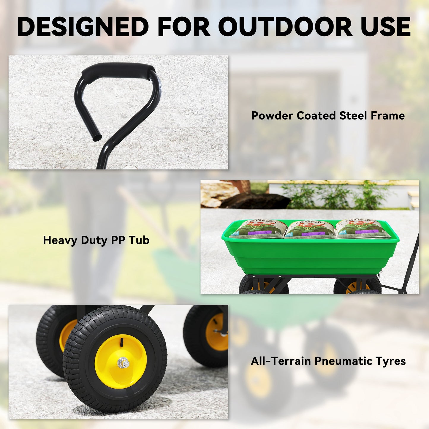 75 Litre Large Garden Cart