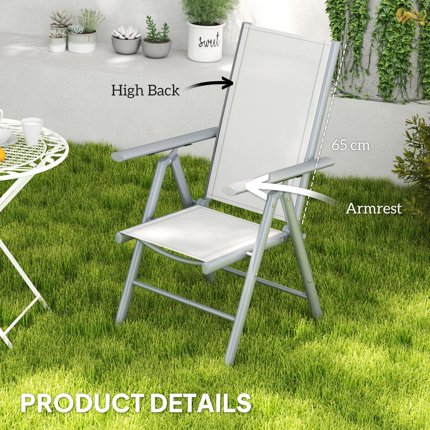 Set of Two Aluminium Folding Chairs