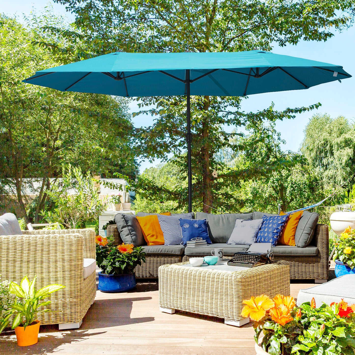 4.6m Double Garden Parasol