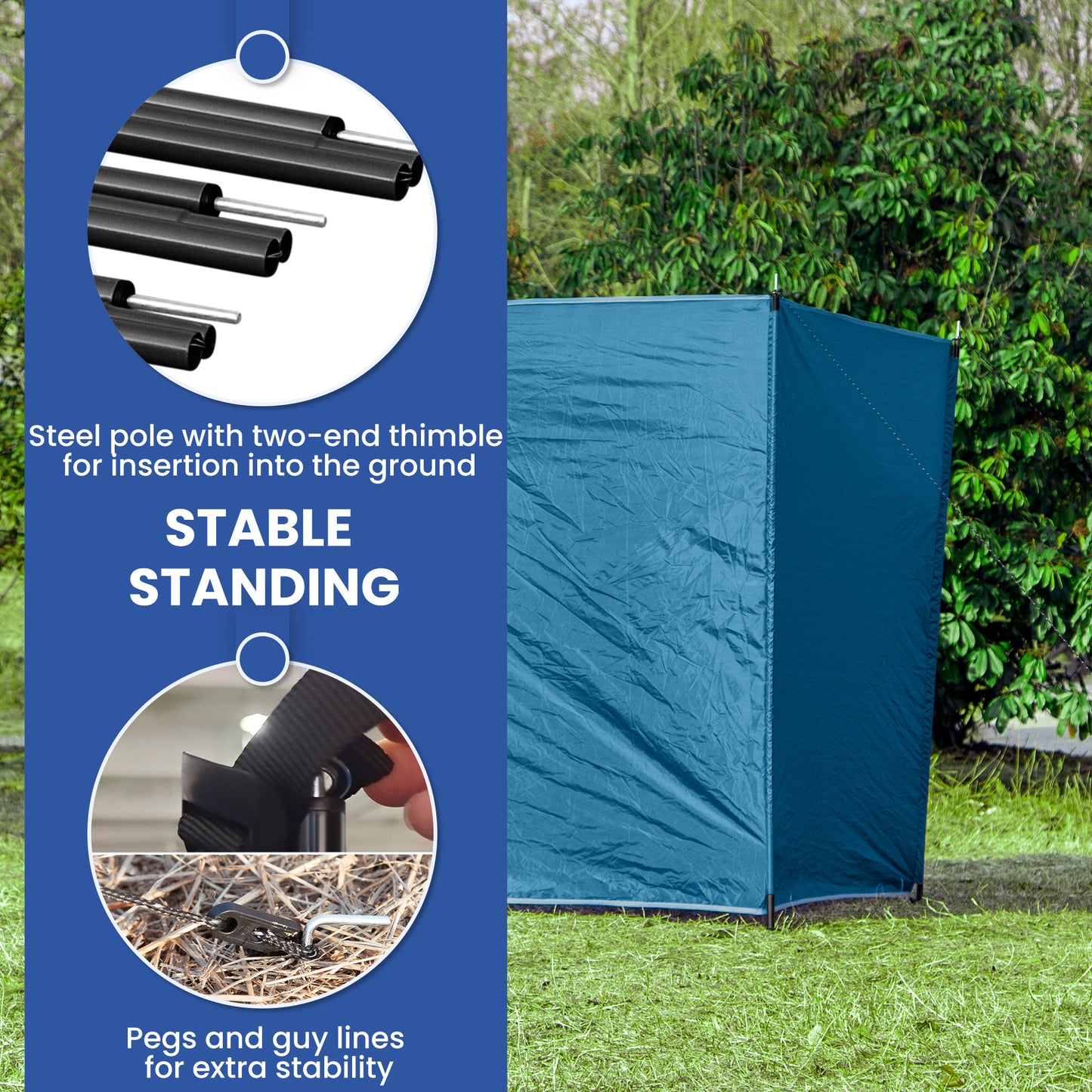 Camping Windbreak, Foldable Portable Wind Blocker w/ Carry Bag (2)