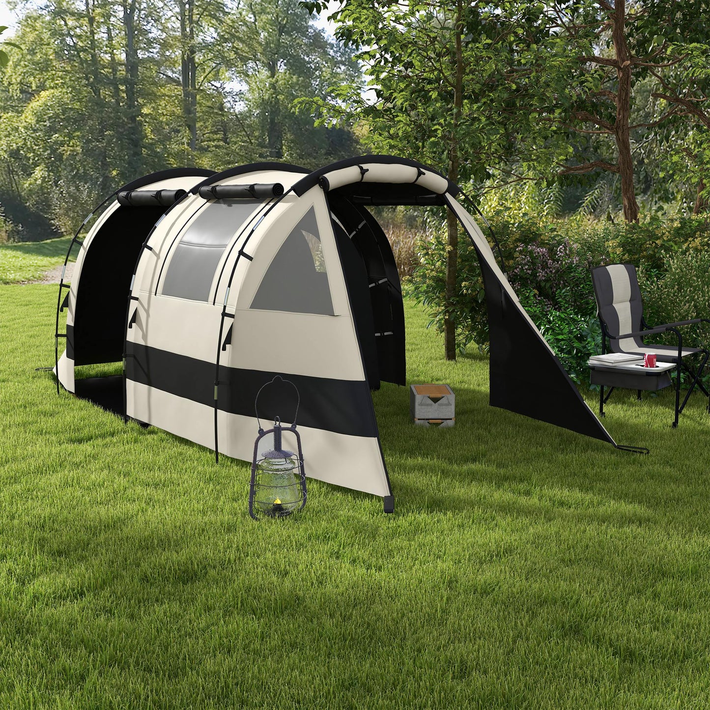 Four Man, Two Room Blackout Tent, with Accessories