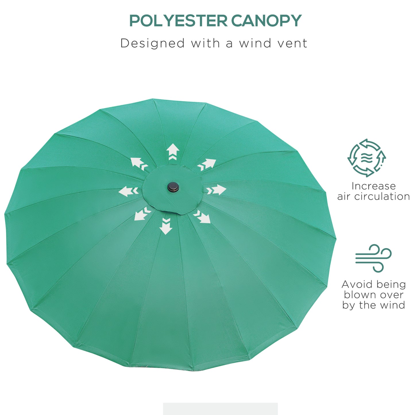 2.5m Shanghai Garden Parasol Umbrella with Crank & Tilt (1)