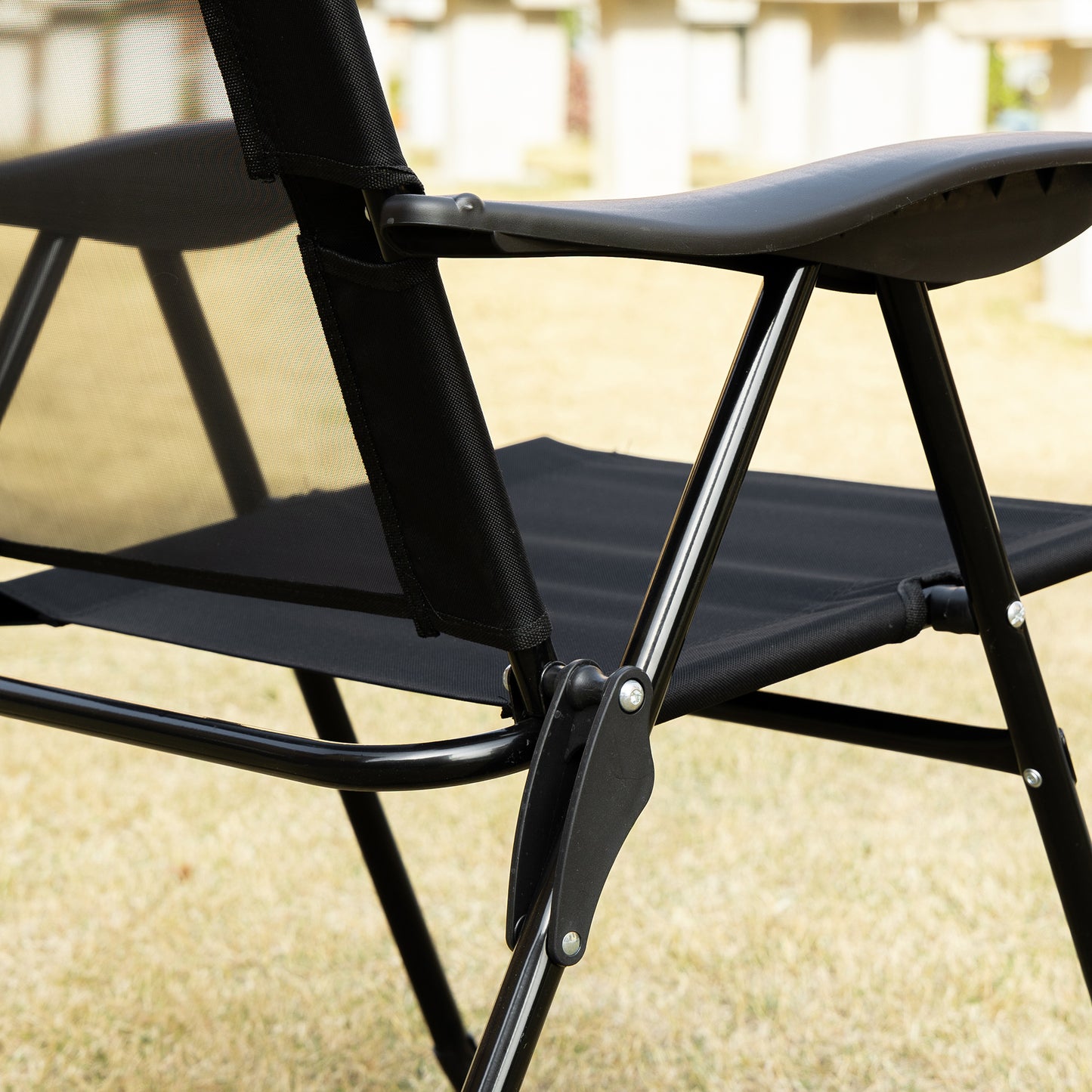 Set of 2 Portable Folding Recliner Metal Outdoor Patio Chaise