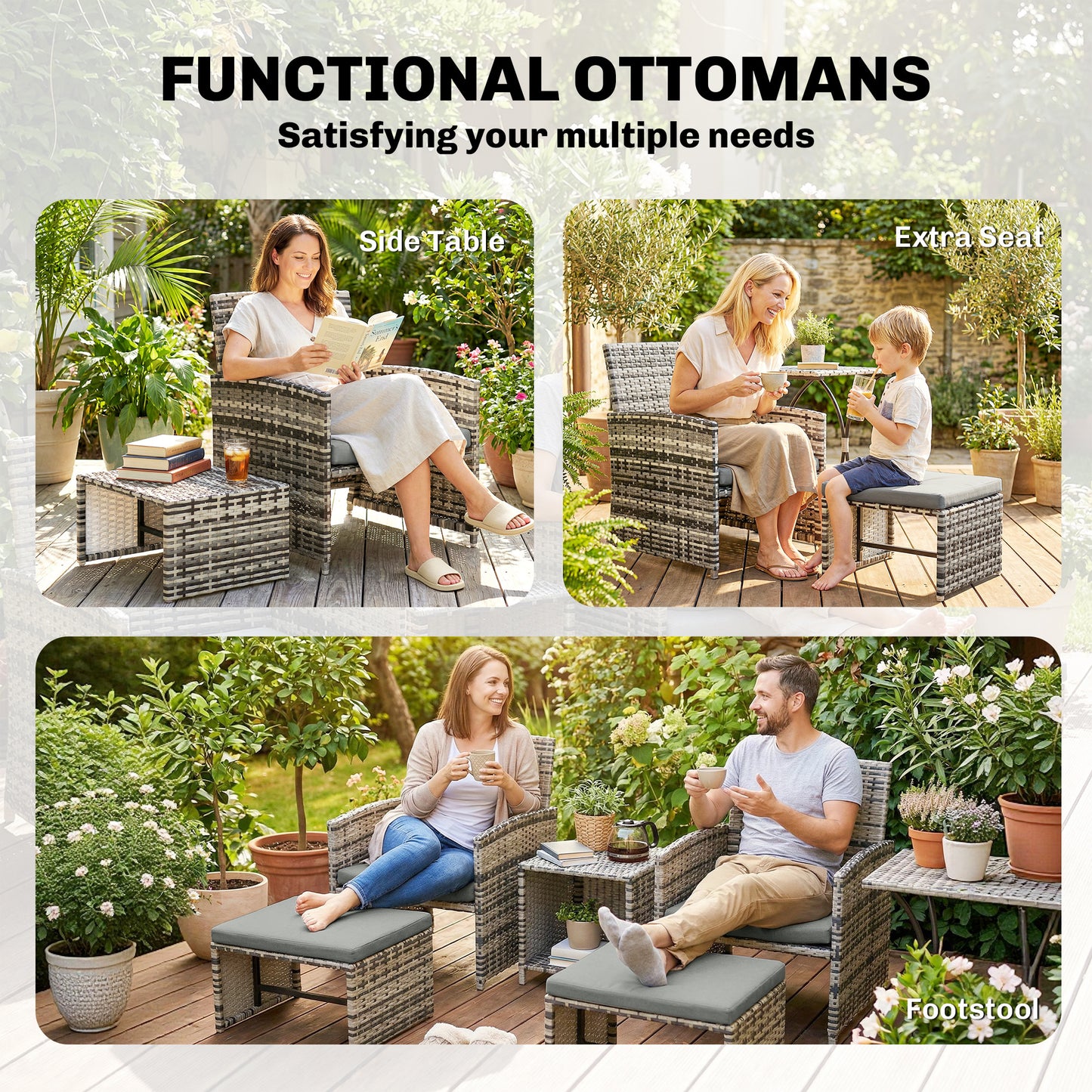6 Piece Rattan Garden Furniture