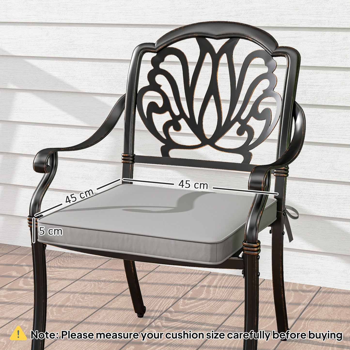 Set of Two 45 x 45cm Garden Seat Cushions