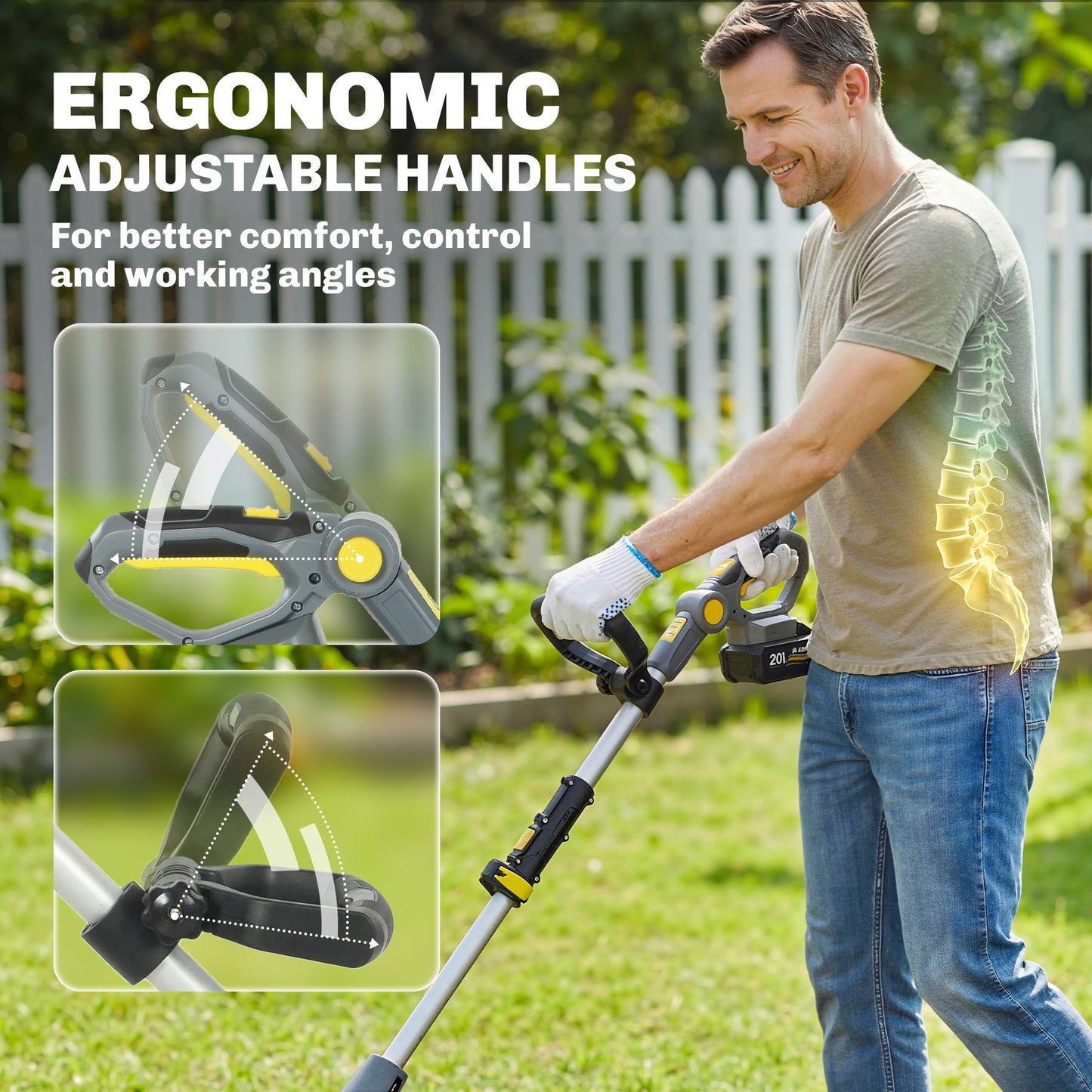 Cordless Tiller, 18V Electric Garden Rotavator