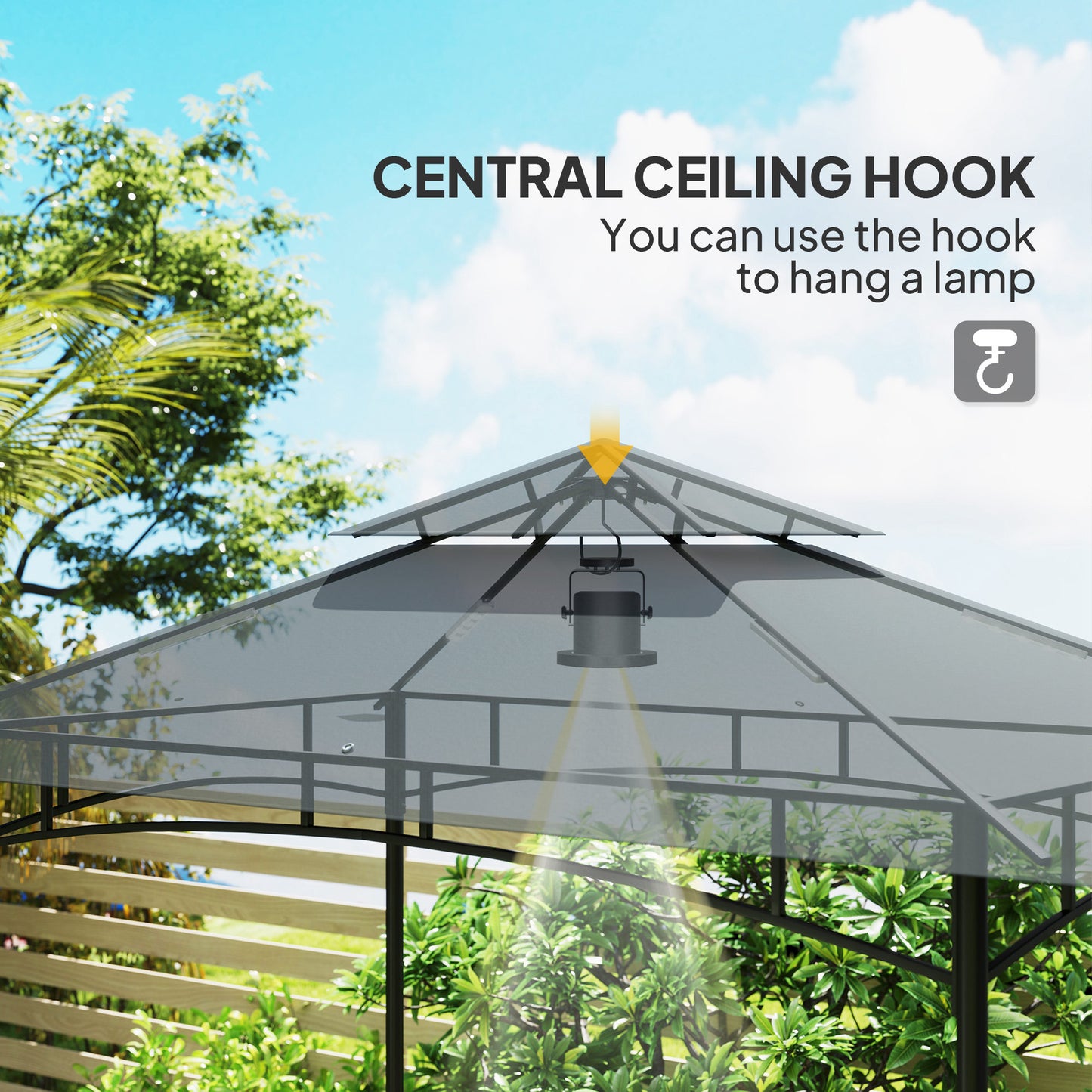 8' x 5' Grill Gazebo, Double Tiered BBQ Gazebo Shelter Canopy