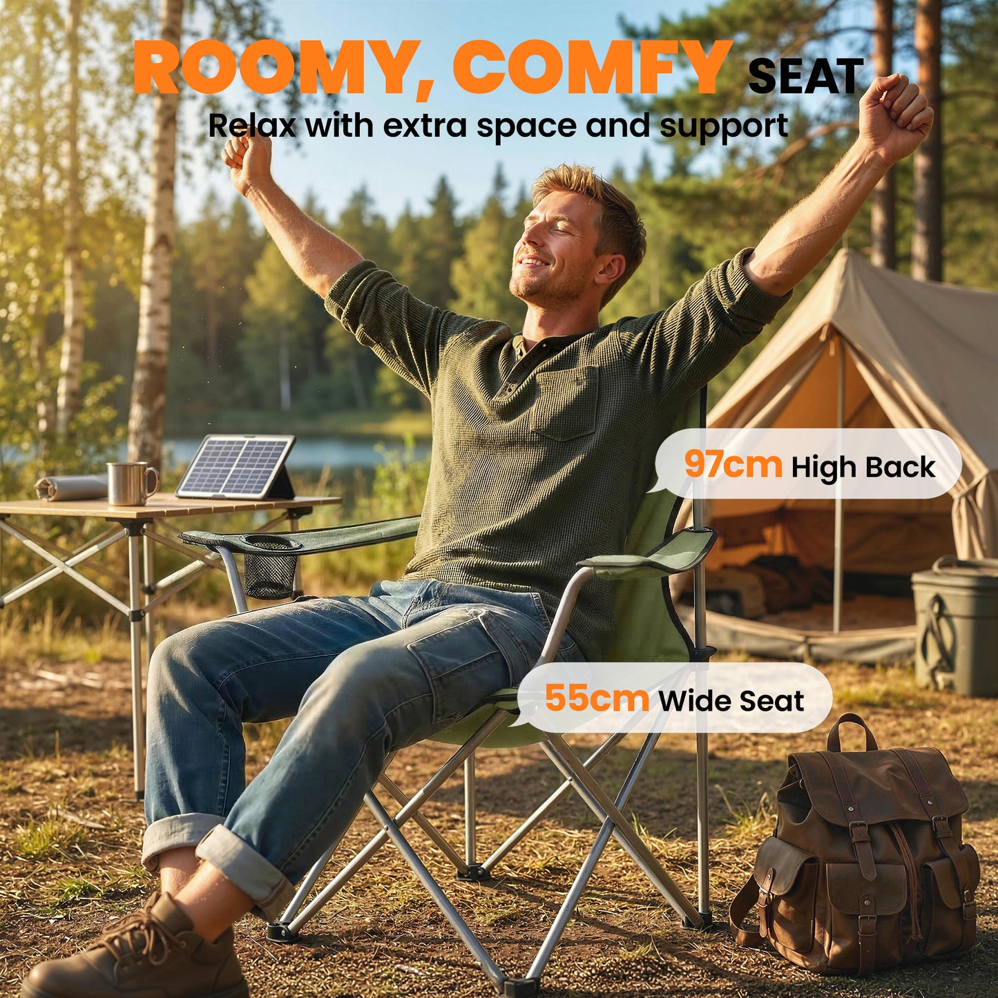 Camping Chair Set of 2 Portable Folding Outdoor Camp Chair