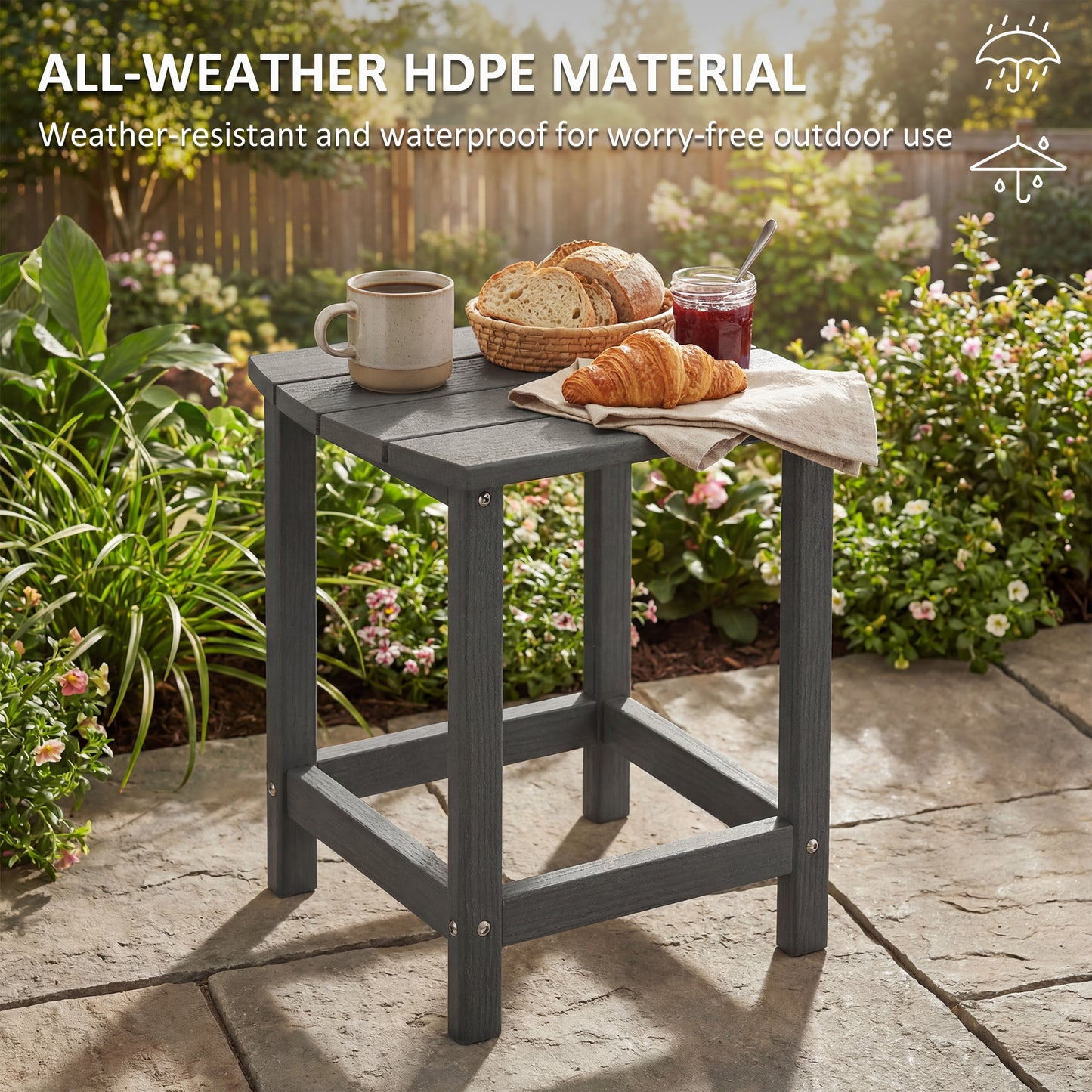 Outdoor Side Table, Garden Coffee Table