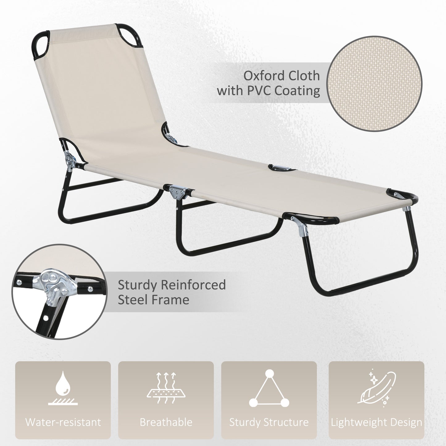 Garden Sun Lounger, with Five-Position Back (1)