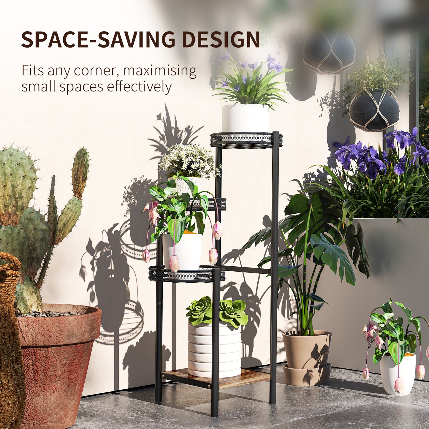 Four-Tier Steel Plant Stand