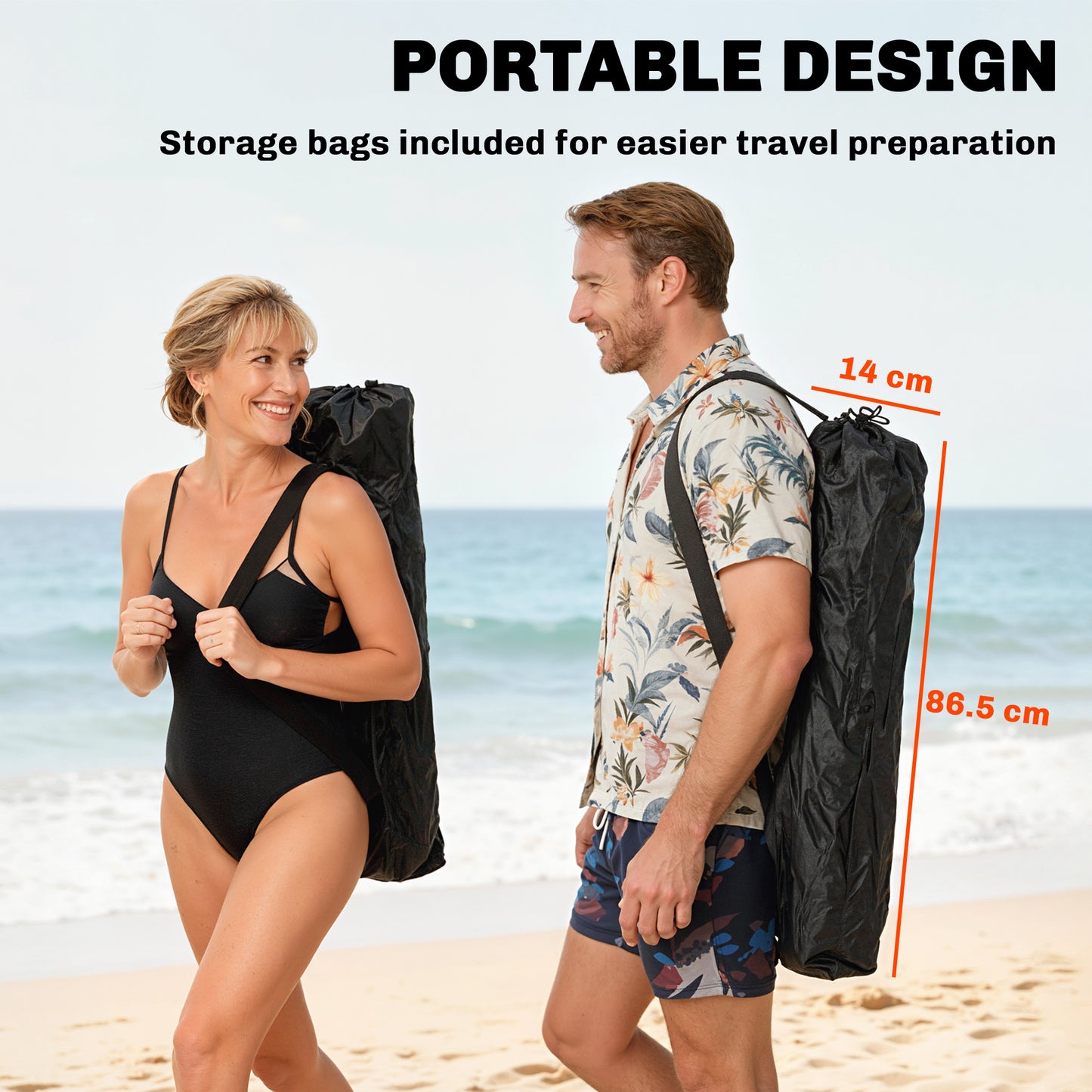 Set of 2 Reclining Folding Camping Chair w/ Detachable Footrest (2)