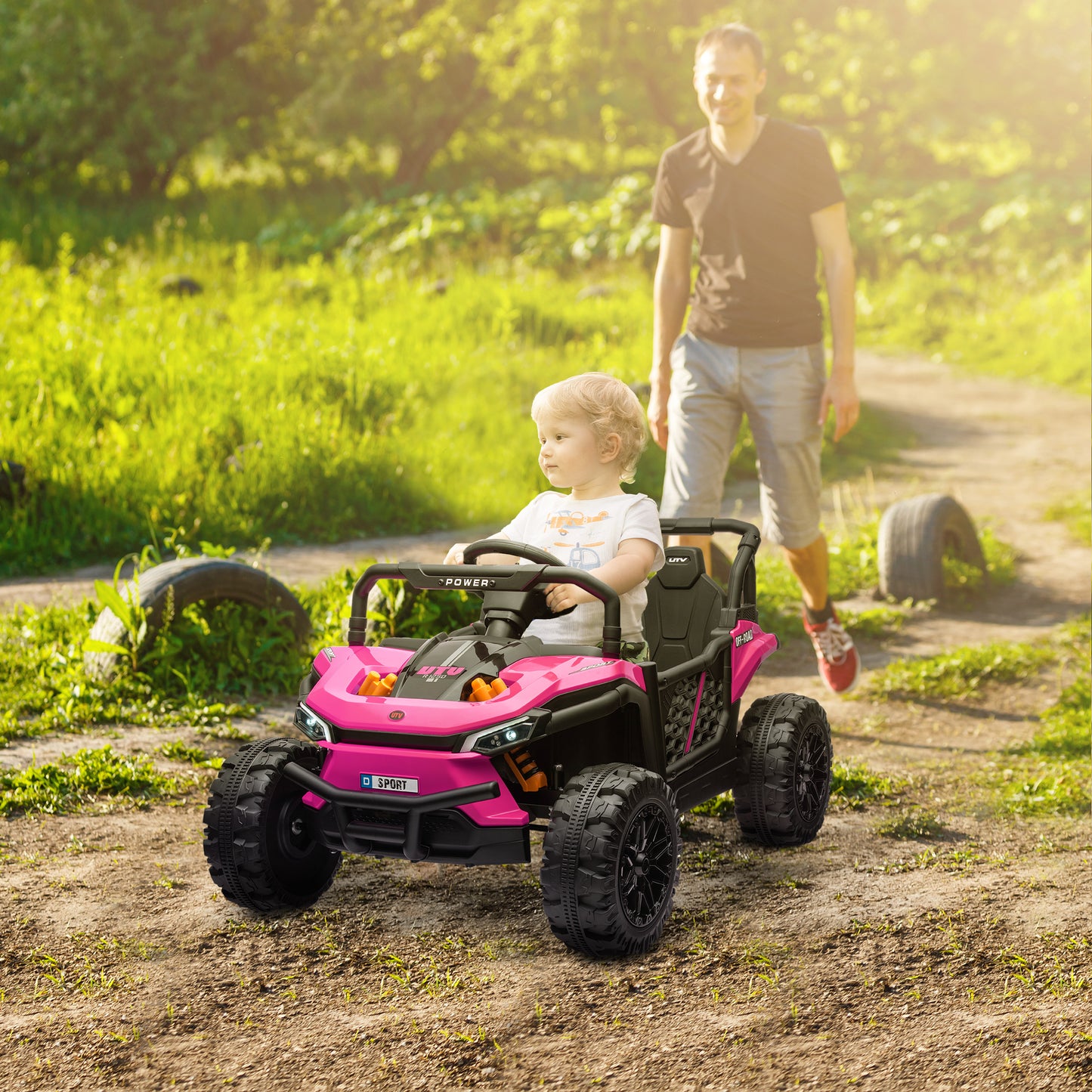 12V Battery Powered Ride on Truck w/ Remote, Four Suspension Wheels