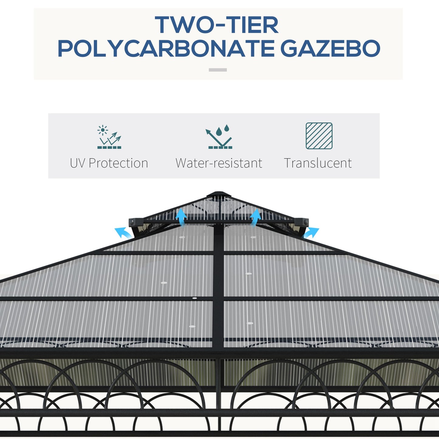 3 x 3 (m) Outdoor Polycarbonate Gazebo