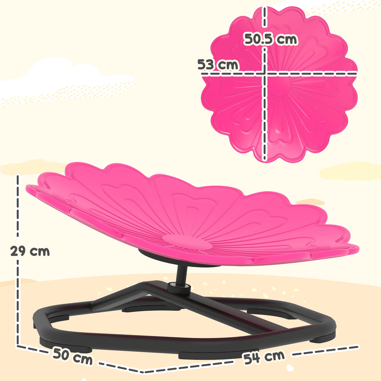 Flower-Shaped Sensory Spinning Chair with Non-Slip Base