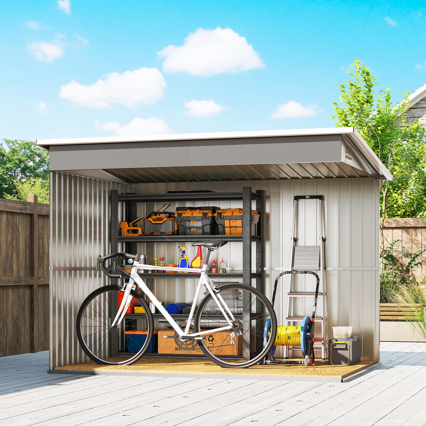 8.5 x 6ft Storage Shed Galvanised Steel Garden Shed