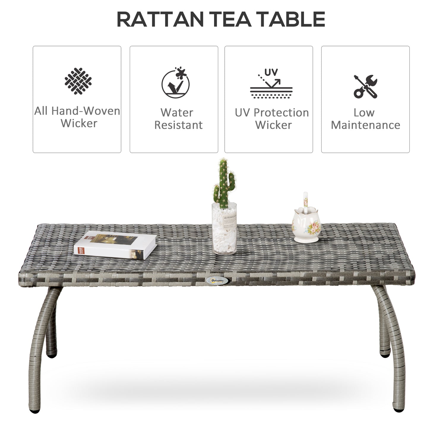PE Wicker Rattan Garden Coffee Table