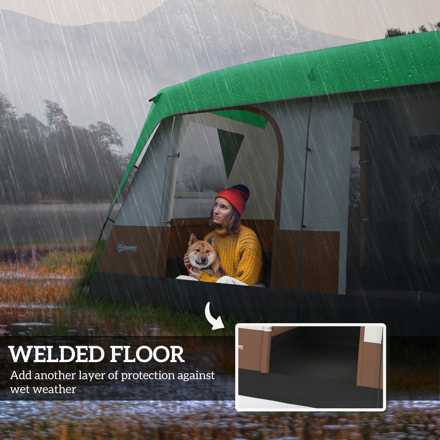 Six-Man Camping Tent, with Small Rainfly and Accessories