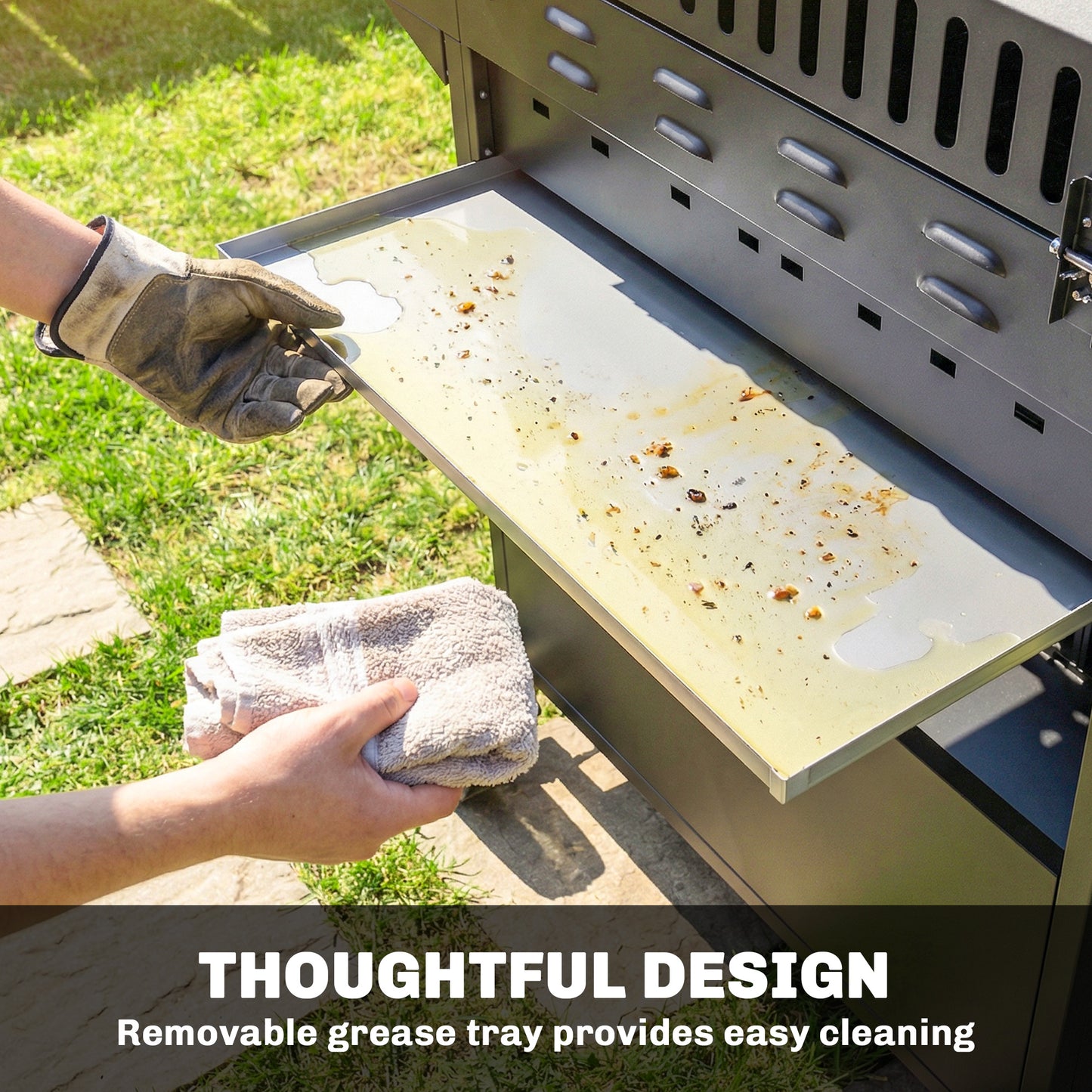 4+1 Burner Gas BBQ Grill with Storage Cabinet